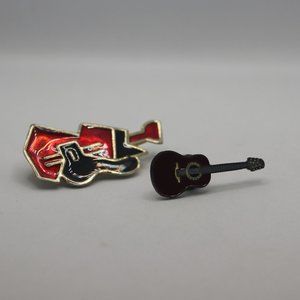 Two Red and Black Guitar Pins